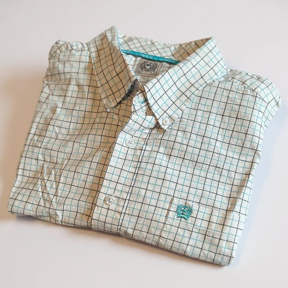Cinch Men's Large Plaid Button Down Shirt Long Sleeve Western Rodeo